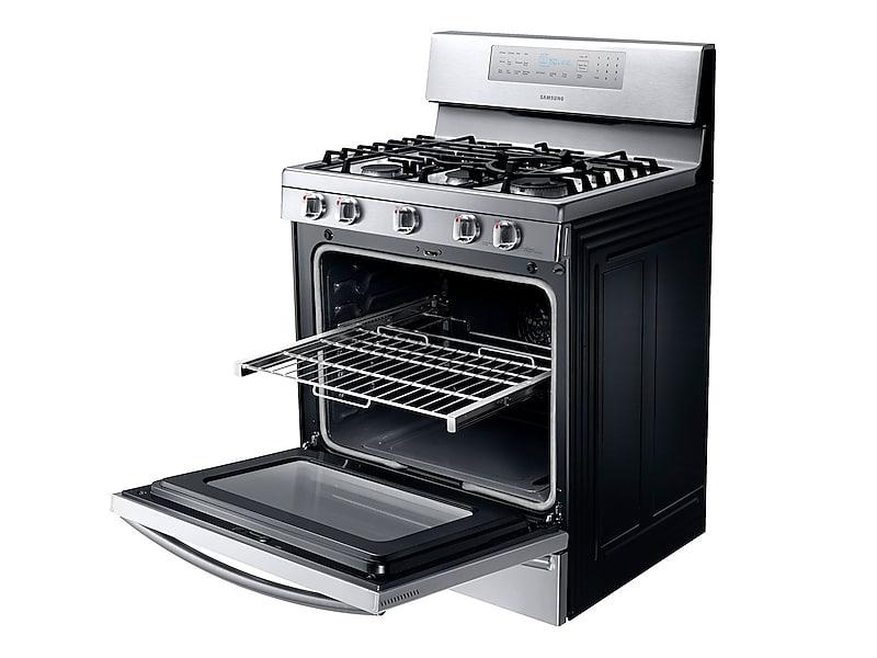 Samsung NX58F5700WS 5.8 Cu. Ft. Gas Range With True Convection In Stainless Steel