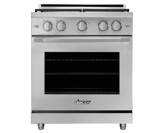 Dacor HGPR30SLP 30" Gas Pro Range, Silver Stainless Steel, Liquid Propane