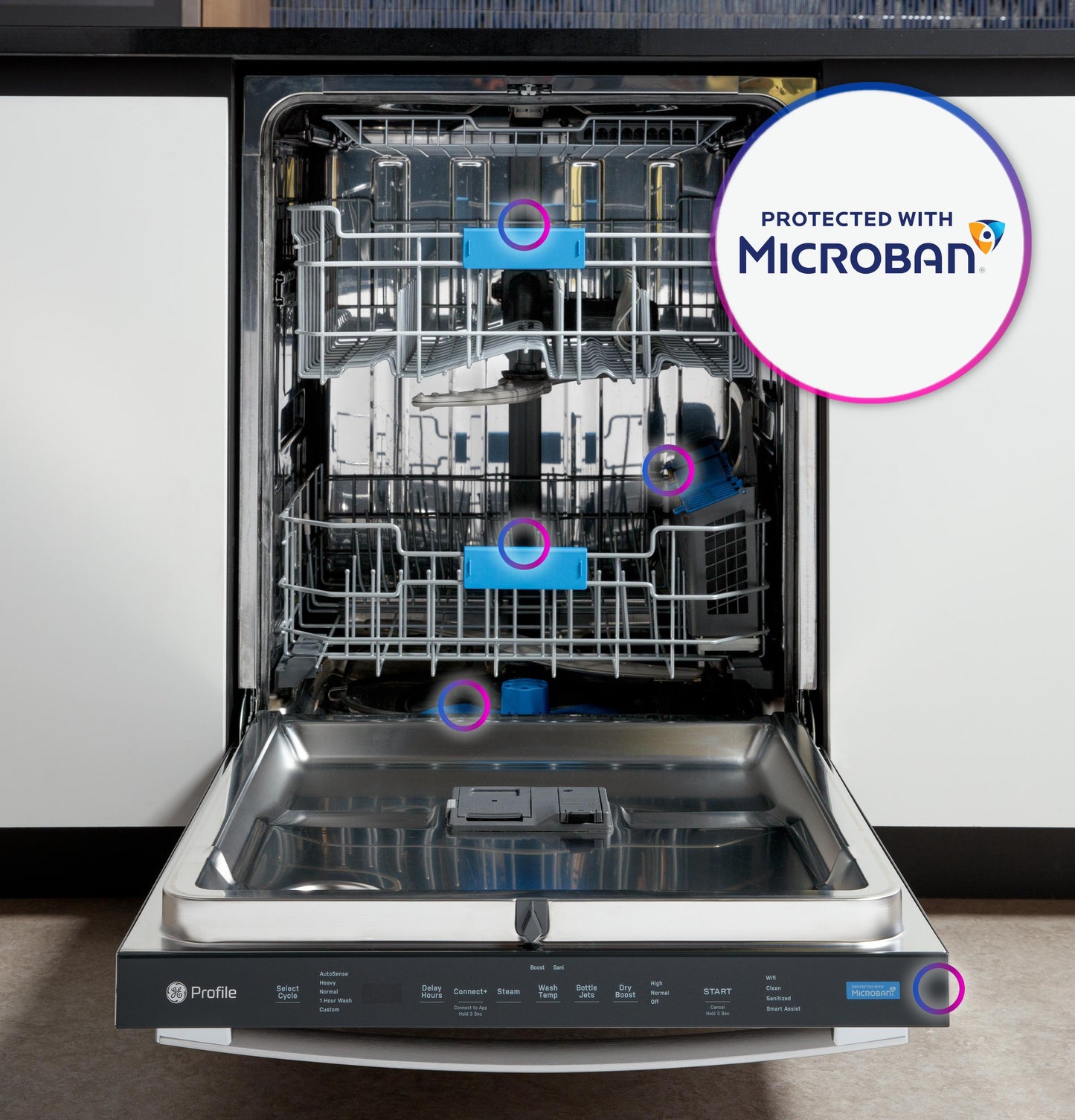 Ge Appliances PDT715SYVFS Ge Profile&#8482; Fingerprint Resistant Top Control With Stainless Steel Interior Dishwasher With Microban&#8482; Antimicrobial Protection With Sanitize Cycle