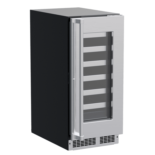 Marvel MPWC415SG31A 15-In Professional Built-In Single Zone Wine Refrigerator With Reversible Hinge With Door Style - Stainless Steel Frame Glass