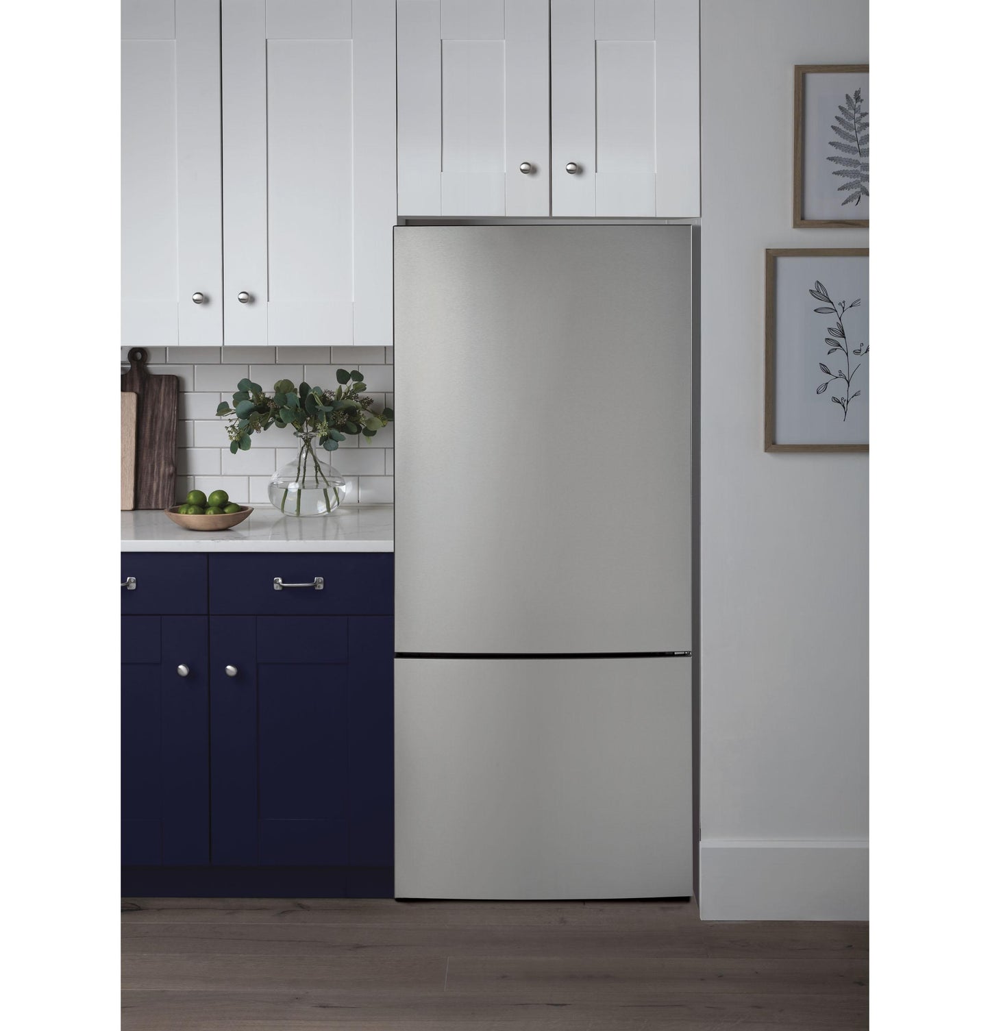 Ge Appliances GBE17HYRFS Ge® Energy Star® 17.7 Cu. Ft. Counter-Depth Bottom-Freezer Refrigerator