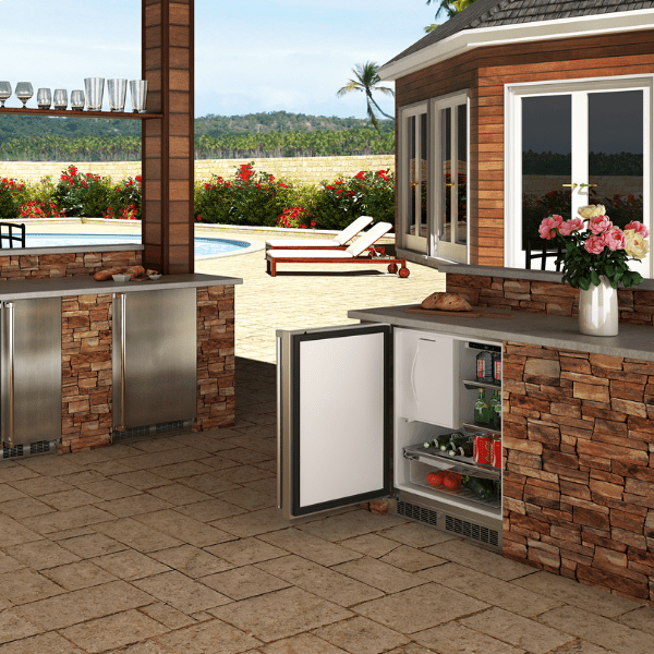 Marvel MORF224SS31A 24-In Outdoor Built-In Refrigerator Freezer (Ice Maker Accessory Kit Available) With Door Style - Stainless Steel