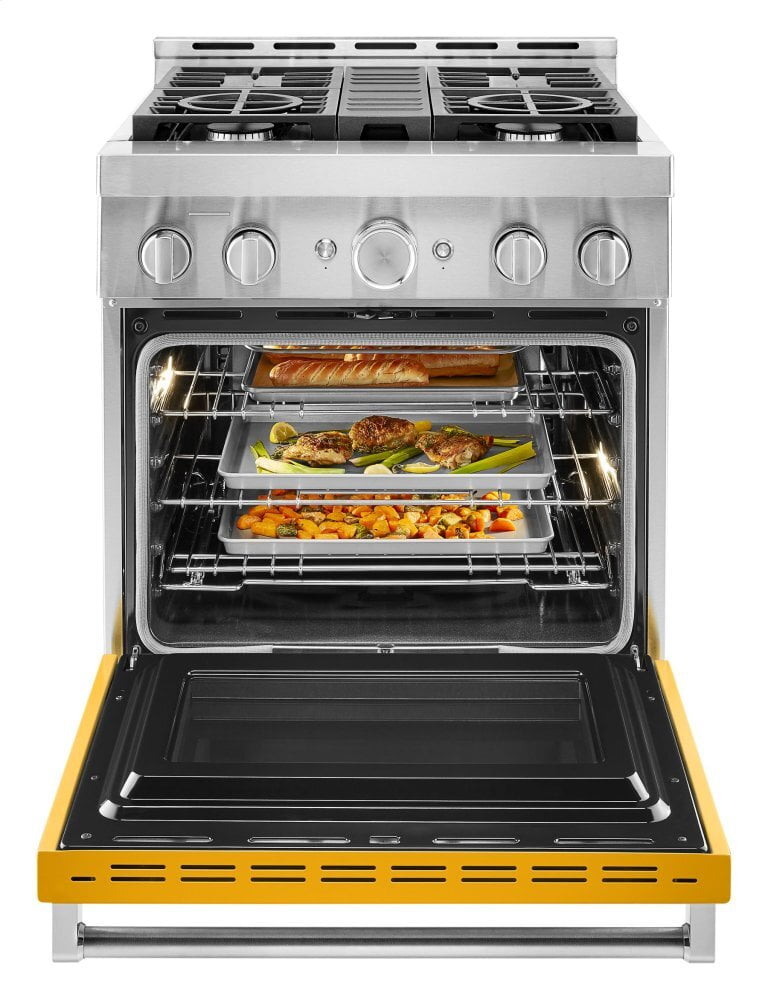 Kitchenaid KFGC500JYP Kitchenaid® 30'' Smart Commercial-Style Gas Range With 4 Burners - Yellow Pepper