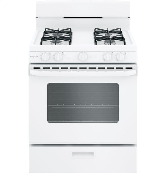 Hotpoint RGBS200DMWW Hotpoint® 30" Free-Standing Gas Range With Cordless Battery Ignition