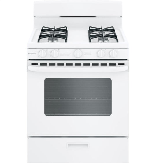 Hotpoint RGBS200DMWW Hotpoint® 30" Free-Standing Gas Range With Cordless Battery Ignition