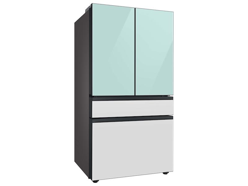 Samsung RF29BB86004M Bespoke 4-Door French Door Refrigerator (29 Cu. Ft.) With Beverage Center&#8482; In Morning Blue Glass Top Panels And White Glass Middle And Bottom Panels