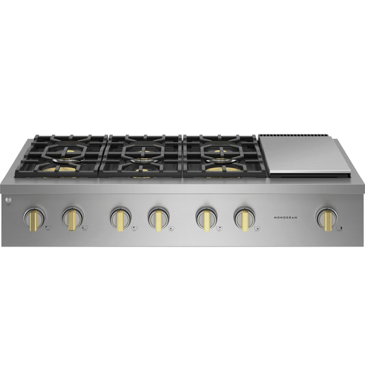 Monogram ZGU486NDTSS Monogram 48" Professional Gas Rangetop With 6 Burners And Griddle (Natural Gas)