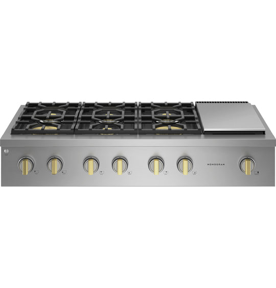 Monogram ZGU486NDTSS Monogram 48" Professional Gas Rangetop With 6 Burners And Griddle (Natural Gas)