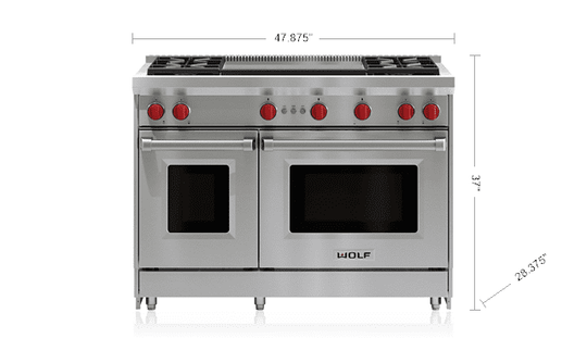 Wolf GR484DG 48" Gas Range - 4 Burners And Infrared Dual Griddle