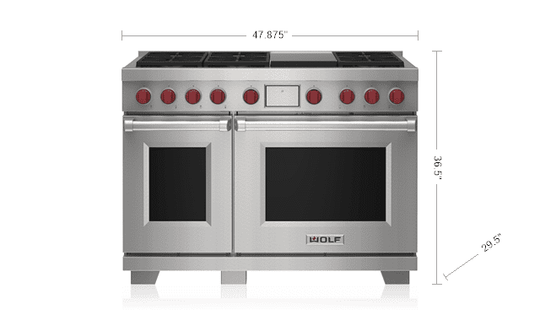 Wolf DF48650GSP 48" Dual Fuel Range - 6 Burners And Infrared Griddle