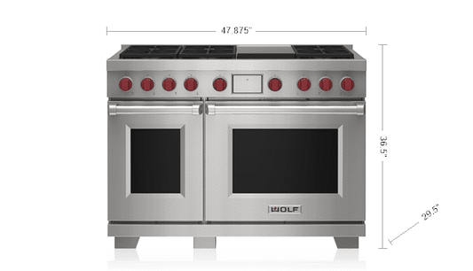 Wolf DF48650GSPLP 48" Dual Fuel Range - 6 Burners And Infrared Griddle