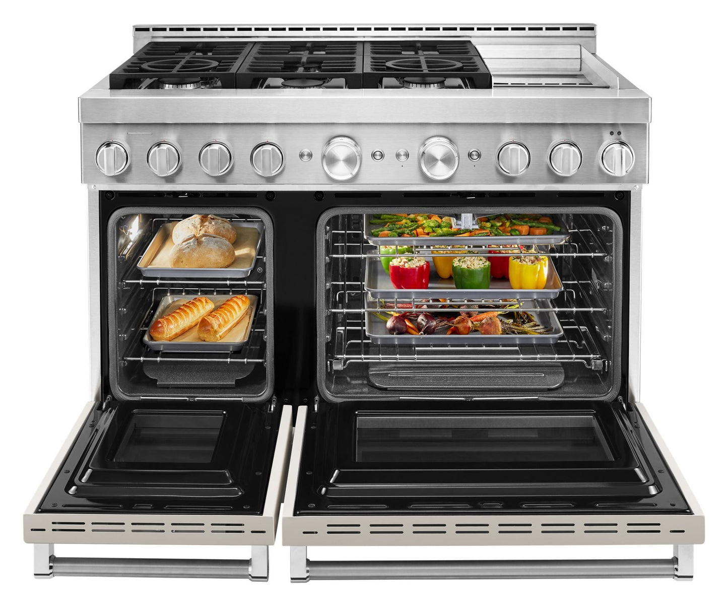 Kitchenaid KFGC558JMH Kitchenaid® 48'' Smart Commercial-Style Gas Range With Griddle - Milkshake