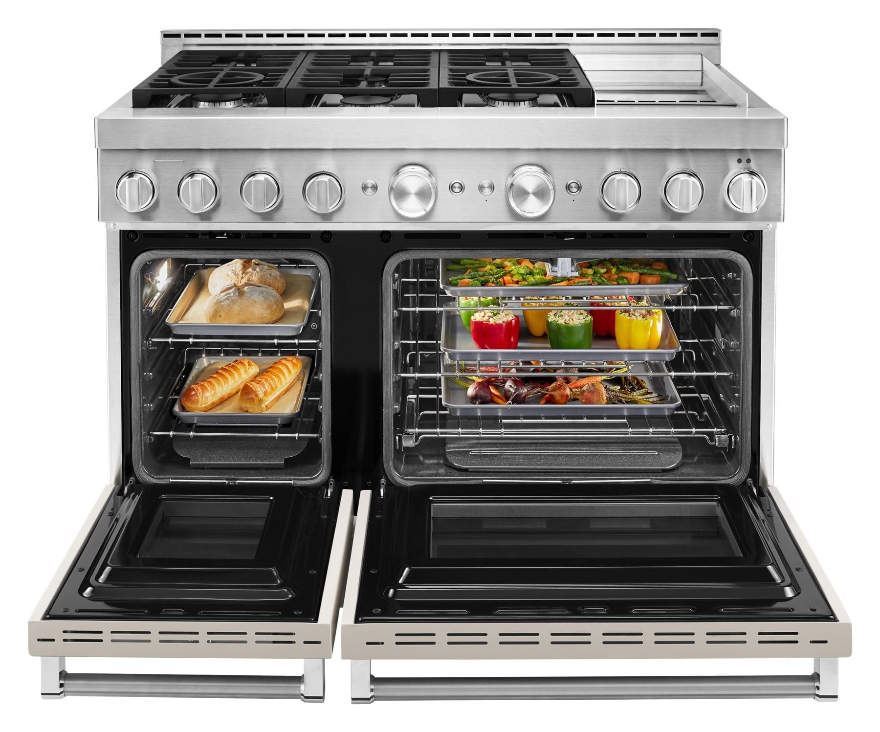 Kitchenaid KFGC558JMH Kitchenaid® 48'' Smart Commercial-Style Gas Range With Griddle - Milkshake