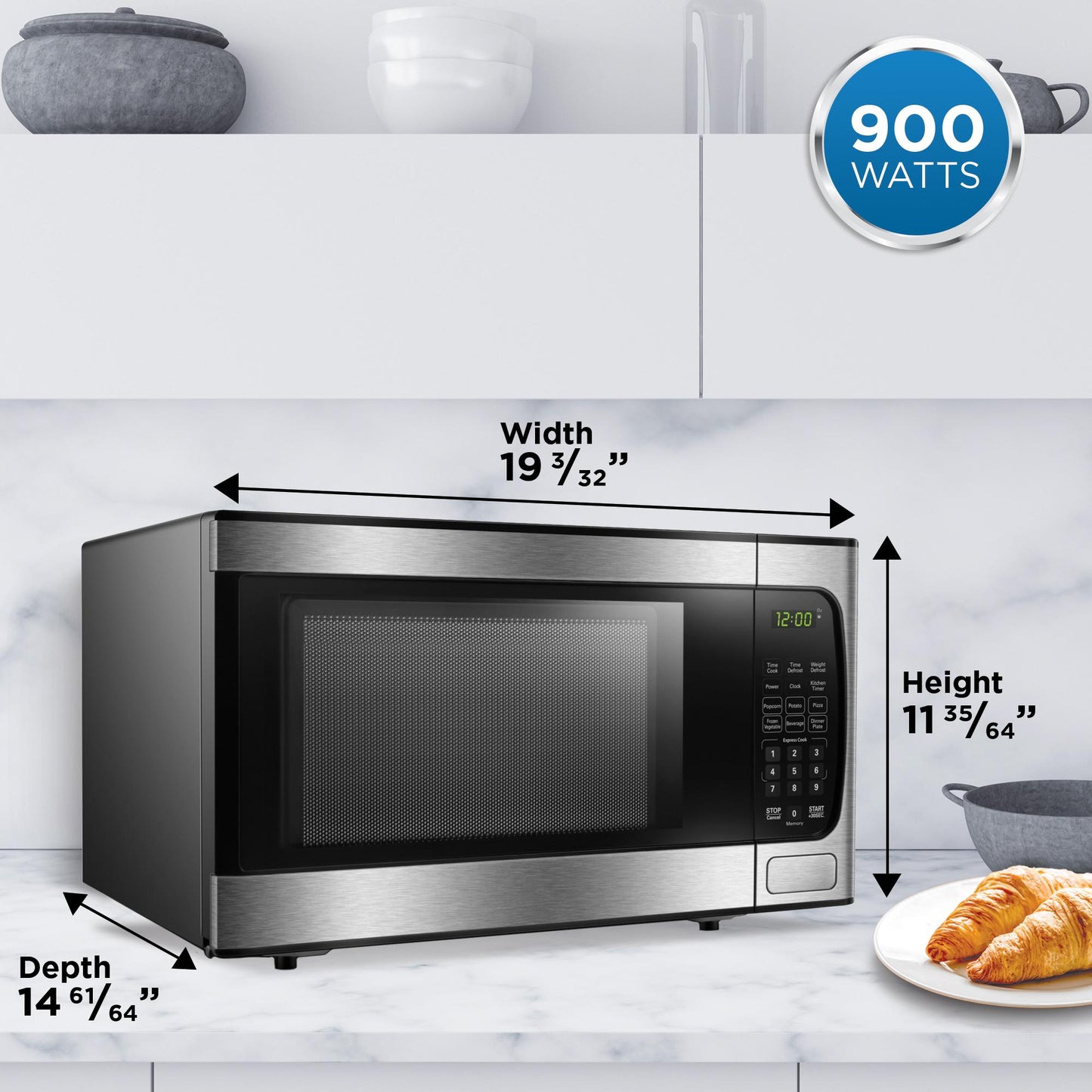 Danby DBMW0924BBS Danby 0.9 Cu Ft. Stainless Steel Microwave With Convenience Cooking Controls