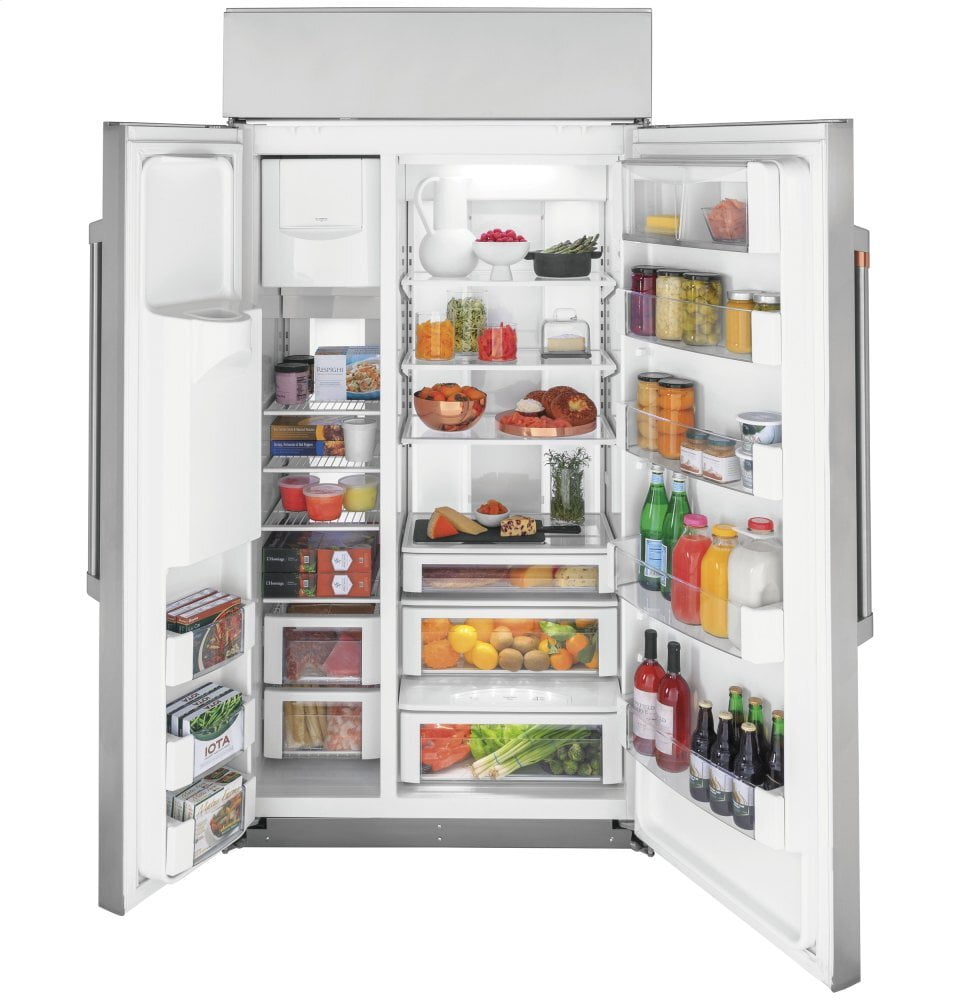 Cafe CSB42YP2NS1 Café 42" Smart Built-In Side-By-Side Refrigerator With Dispenser