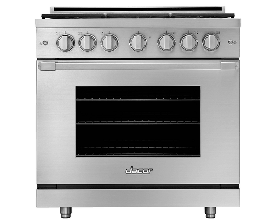 Dacor HGPR36SNGH 36" Heritage Gas Pro Range, Silver Stainless Steel, Natural Gas/High Altitude