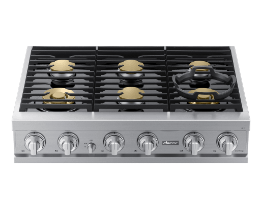 Dacor DTT36T960GS 36" Rangetop, Silver Stainless, Natural Gas/Liquid Propane