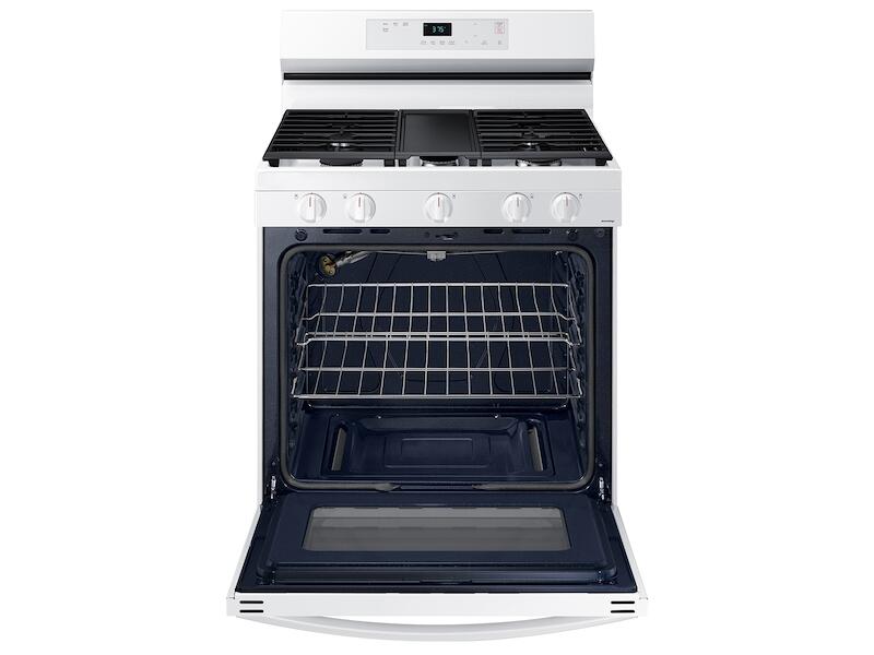 Samsung NX60A6111SW 6.0 Cu. Ft. Smart Freestanding Gas Range With No-Preheat Air Fry & Convection In White
