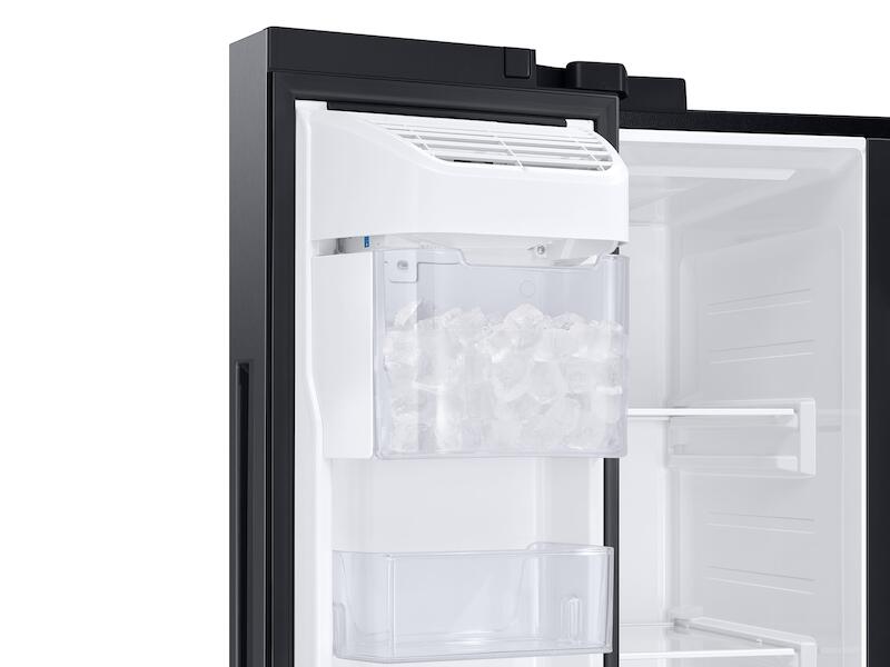 Samsung RS23A500ASG 23 Cu. Ft. Smart Counter Depth Side-By-Side Refrigerator In Black Stainless Steel