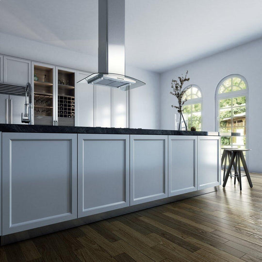 Xo Appliance XOMI36GC 36" 600/395 Cfm Island Hood Stainless/Glass