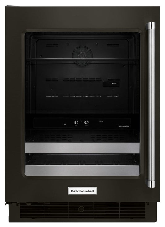 Kitchenaid KUBL304EBS 24" Stainless Steel Beverage Center With Satinglide® Metal-Front Racks - Black Stainless Steel With Printshield™ Finish