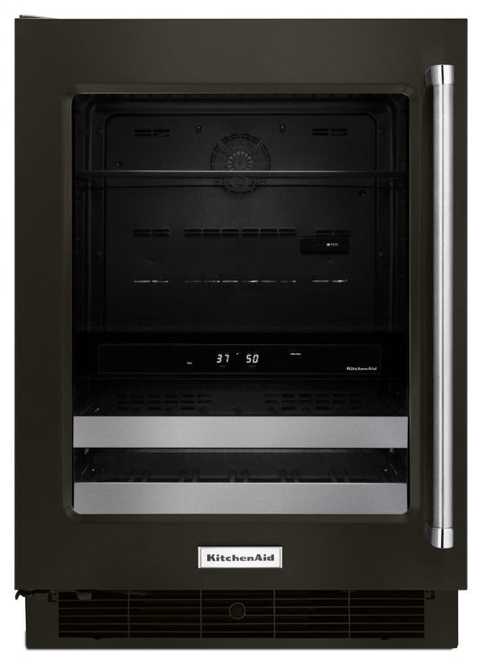 Kitchenaid KUBL304EBS 24" Stainless Steel Beverage Center With Satinglide® Metal-Front Racks - Black Stainless Steel With Printshield™ Finish