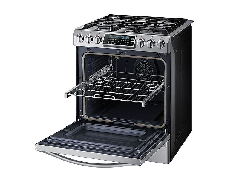 Samsung NX58H9950WS 5.8 Cu. Ft. Chef Collection Slide-In Gas Range With True Convection In Stainless Steel