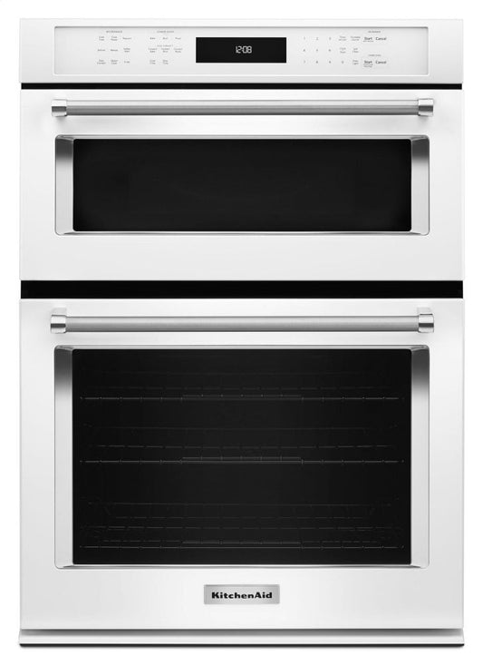 Kitchenaid KOCE500EWH 30" Combination Wall Oven With Even-Heat™ True Convection (Lower Oven) - White