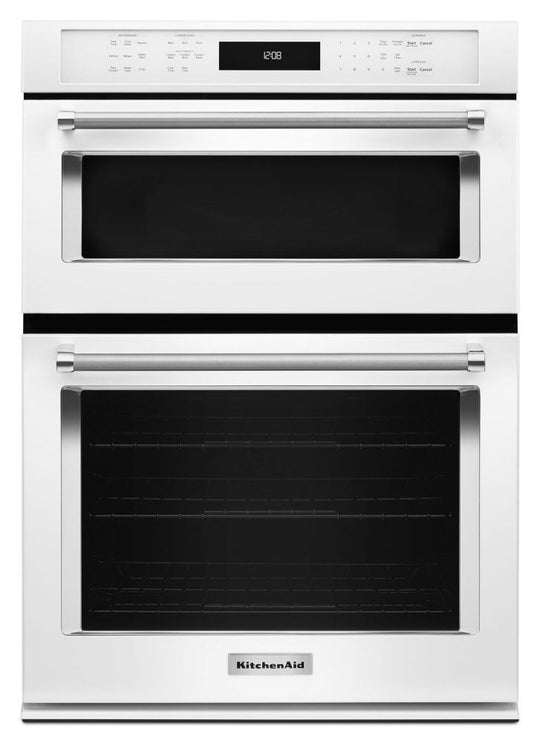 Kitchenaid KOCE500EWH 30" Combination Wall Oven With Even-Heat™ True Convection (Lower Oven) - White