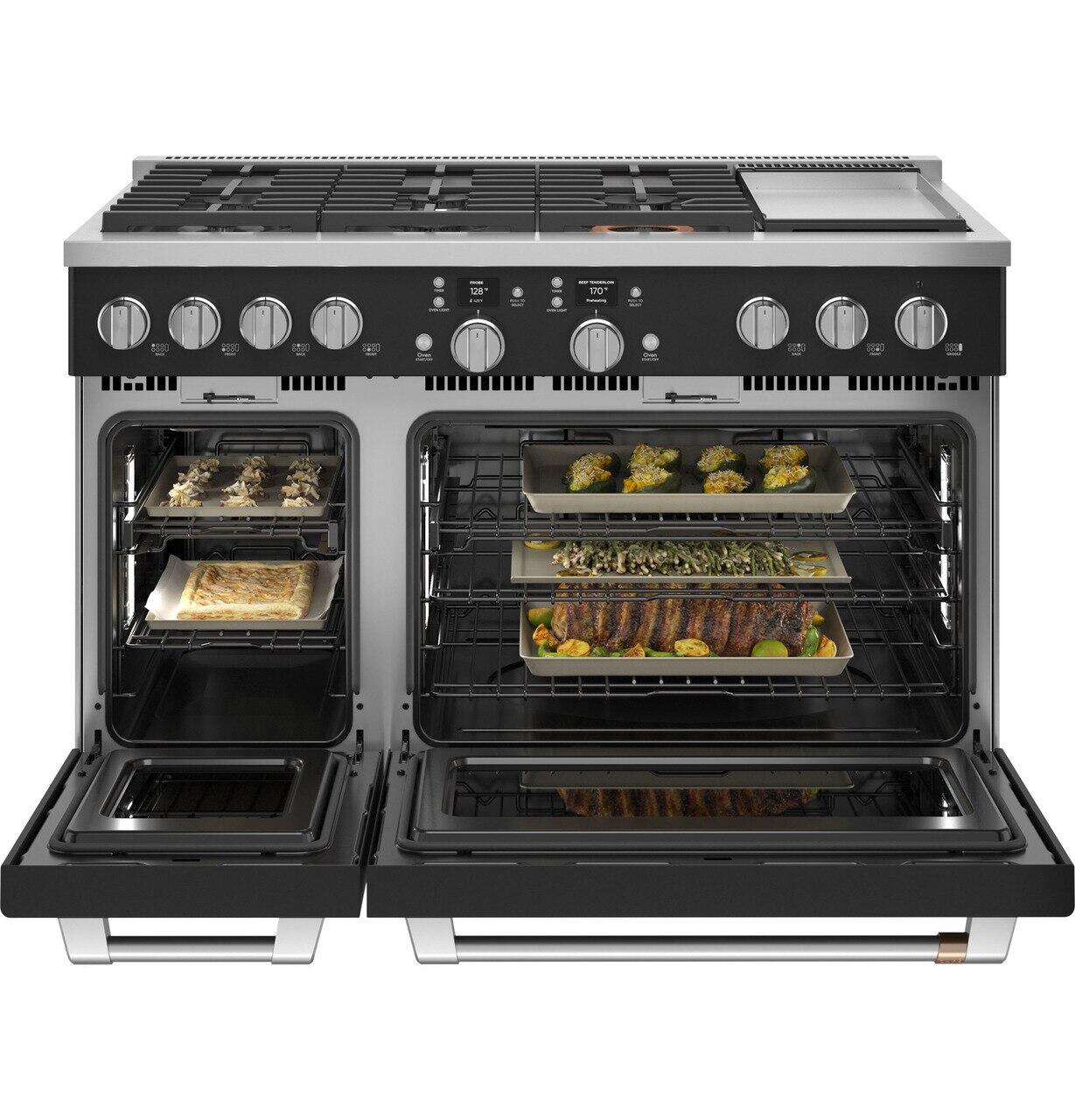 Cafe C2Y486P3TD1 Café™ 48" Smart Dual-Fuel Commercial-Style Range With 6 Burners And Griddle (Natural Gas)