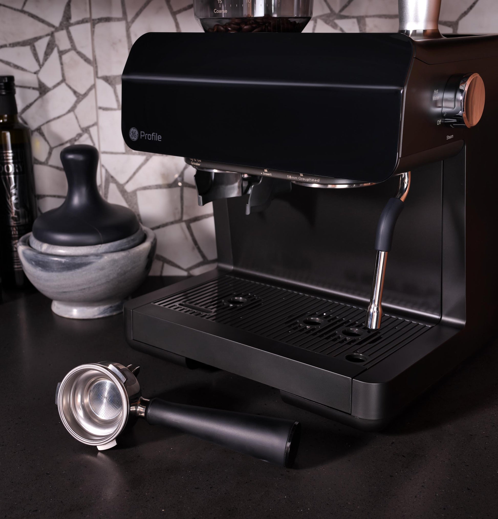 Ge Appliances P7CESAS6RBB Ge Profile™ Semi Automatic Espresso Machine + Frother