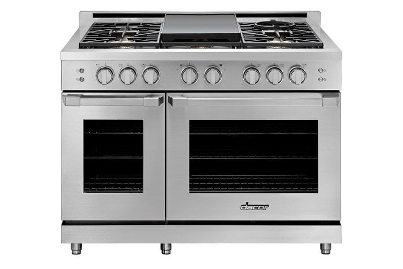 Dacor HGPR48SNGH 48" Gas Pro Range, Silver Stainless Steel, Natural Gas/High Altitude