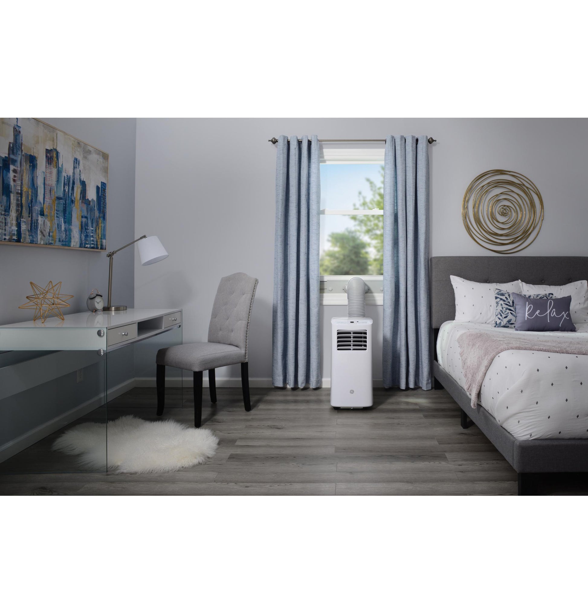 Ge Appliances APFD05JASW Ge® 5,100 Btu Portable Air Conditioner With Dehumidifier And Remote, White