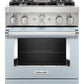 Kitchenaid KFGC500JMB Kitchenaid® 30'' Smart Commercial-Style Gas Range With 4 Burners - Misty Blue