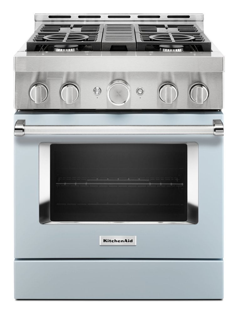 Kitchenaid KFGC500JMB Kitchenaid® 30'' Smart Commercial-Style Gas Range With 4 Burners - Misty Blue