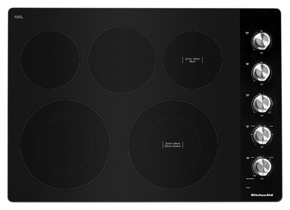 Kitchenaid KCES550HSS 30" Electric Cooktop With 5 Elements And Knob Controls - Stainless Steel