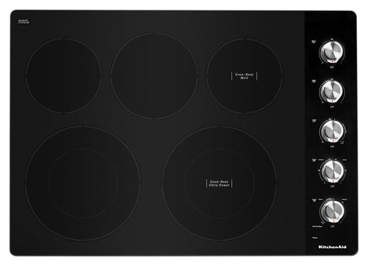 Kitchenaid KCES550HSS 30" Electric Cooktop With 5 Elements And Knob Controls - Stainless Steel