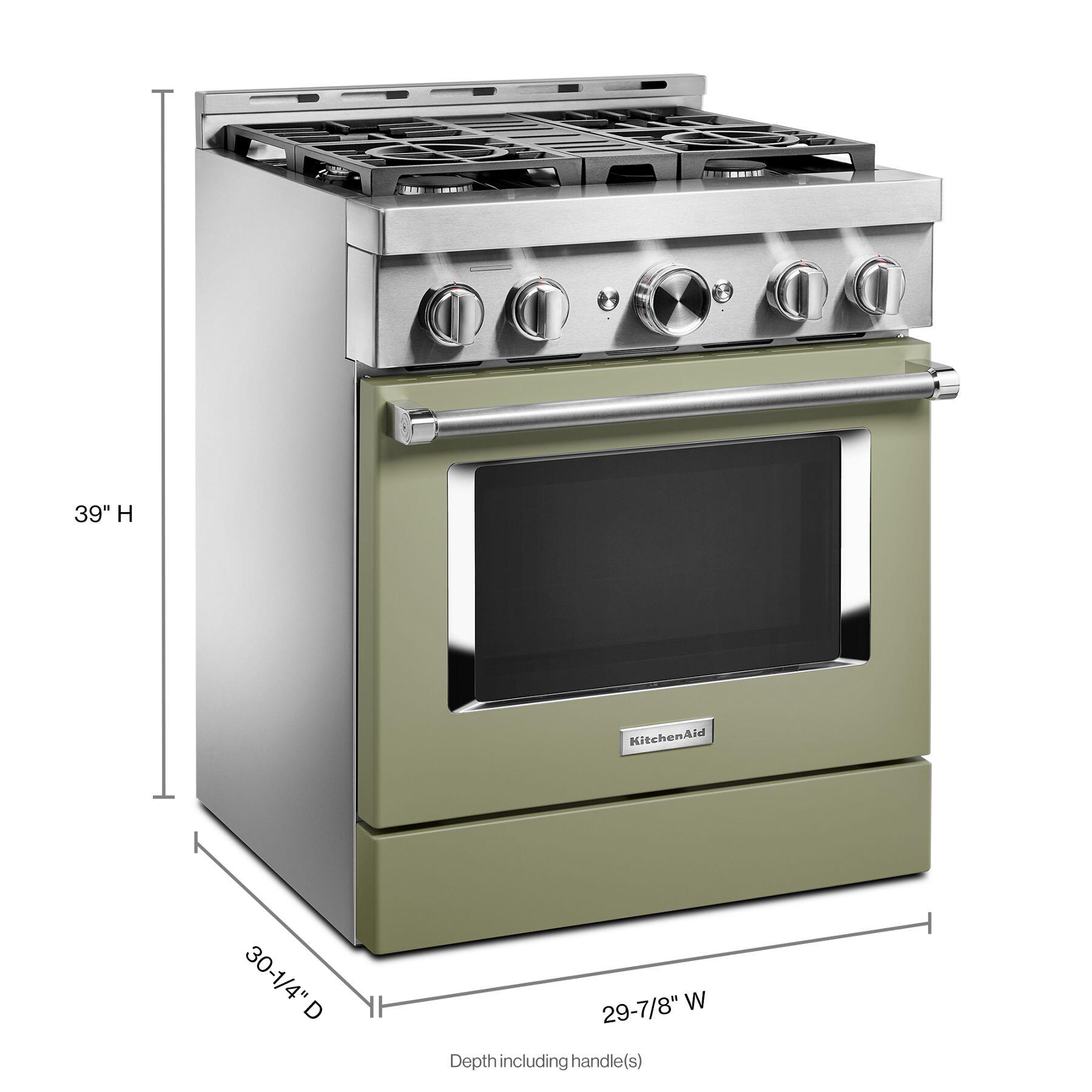 Kitchenaid KFGC500JAV Kitchenaid® 30'' Smart Commercial-Style Gas Range With 4 Burners - Avocado Cream