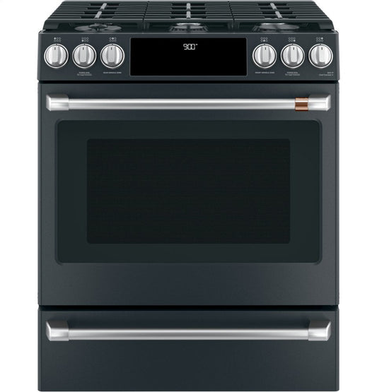 Cafe C2S900P3MD1 Café 30" Slide-In Front Control Dual-Fuel Convection Range With Warming Drawer