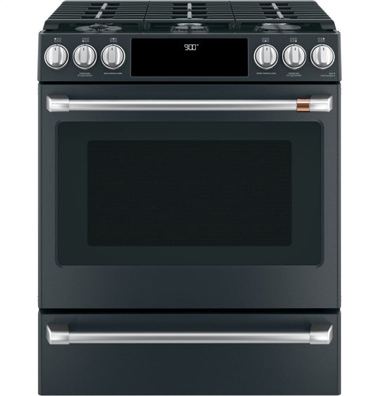 Cafe C2S900P3MD1 Café 30" Slide-In Front Control Dual-Fuel Convection Range With Warming Drawer