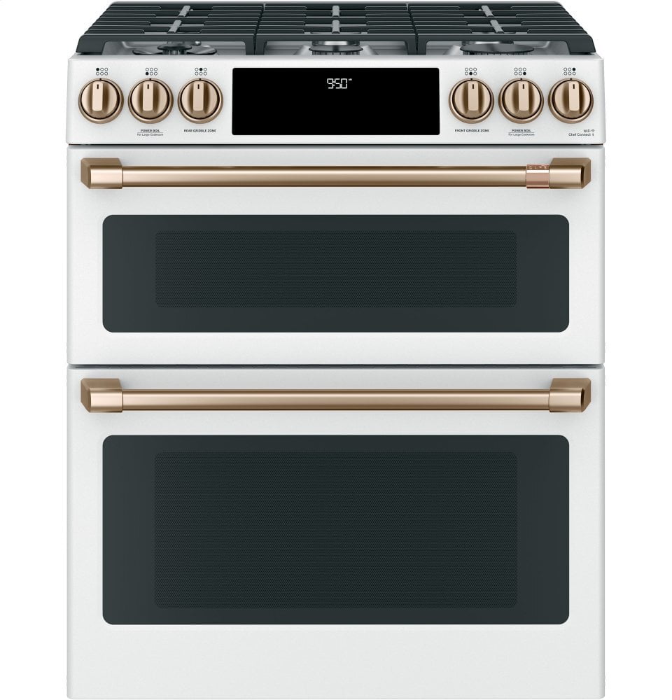 Cafe C2S950P4MW2 Café 30" Smart Slide-In, Front-Control, Dual-Fuel, Double-Oven Range With Convection
