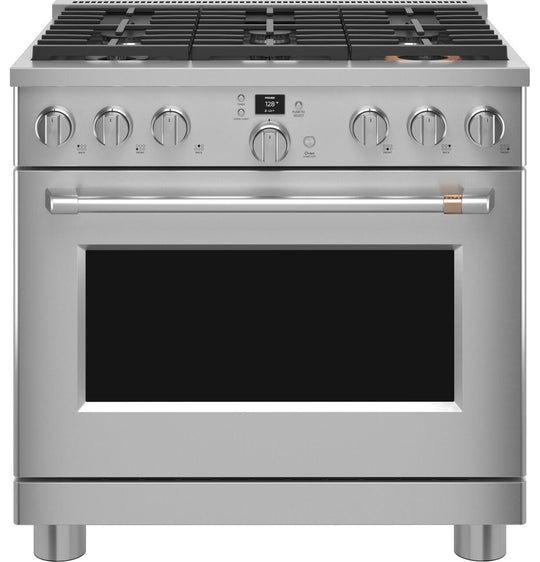 Cafe C2Y366P2TS1 Café™ 36" Smart Dual-Fuel Commercial-Style Range With 6 Burners (Natural Gas)