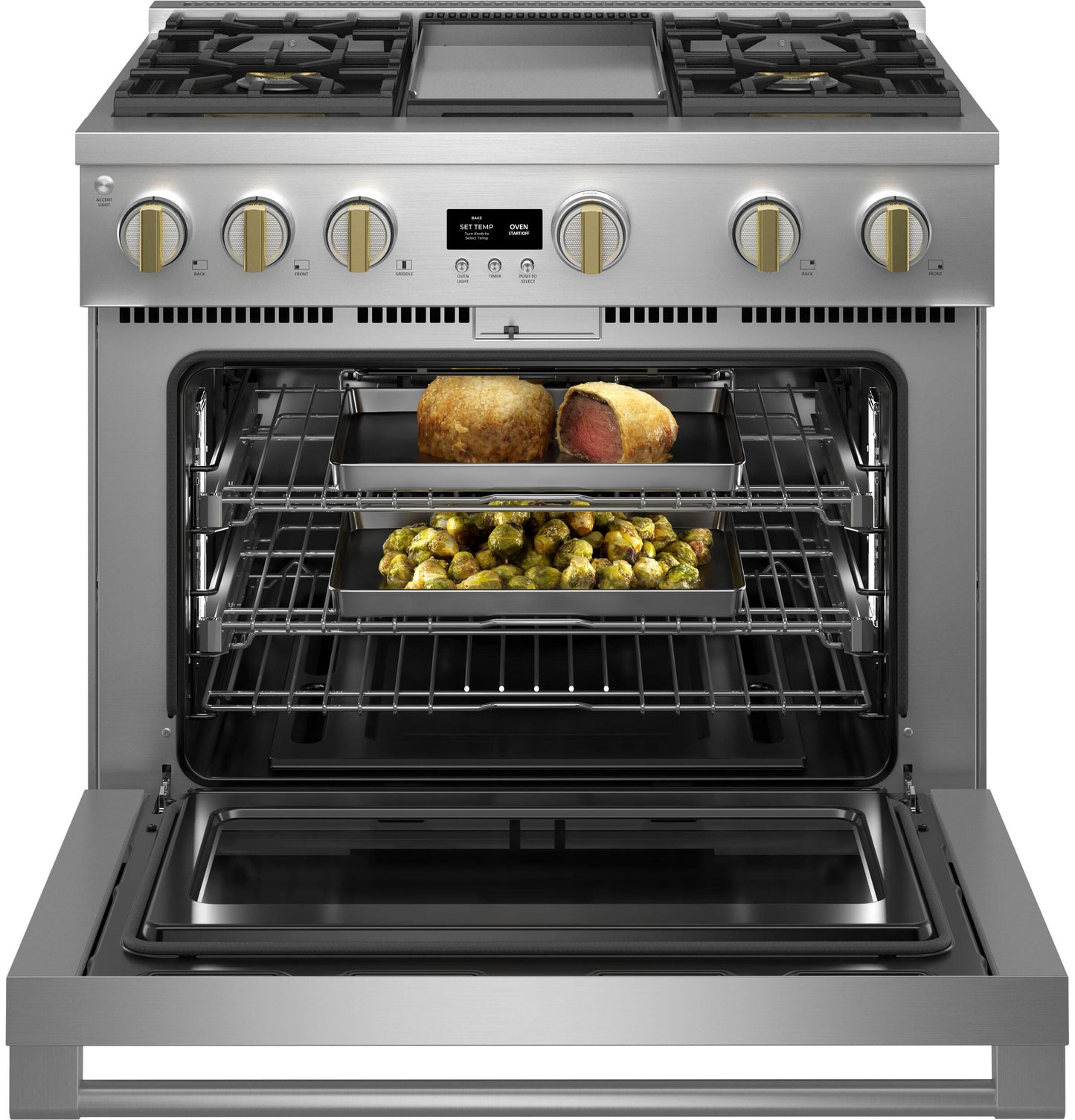 Monogram ZGP364NDTSS Monogram 36" All Gas Professional Range With 4 Burners An Griddle (Natural Gas)