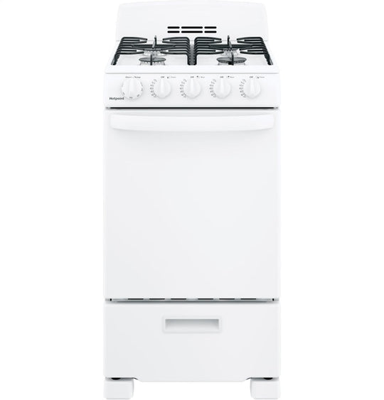 Hotpoint RGAS200DMWW Hotpoint® 20" Front-Control Free-Standing Gas Range With Sealed Burners