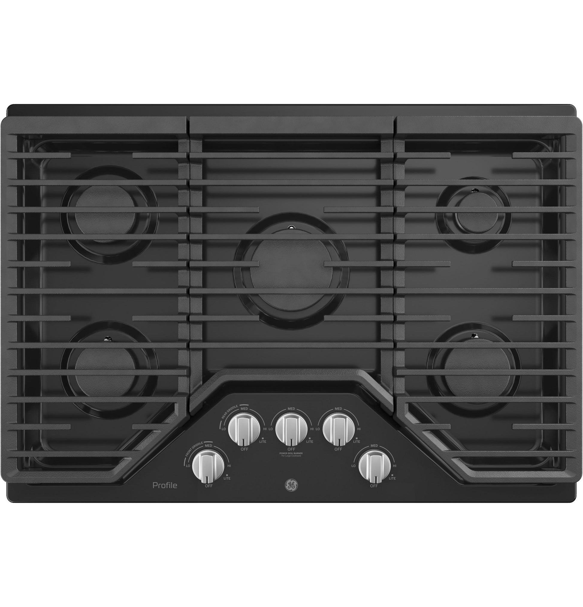 Ge Appliances PGP7030DLBB Ge Profile™ 30" Built-In Gas Cooktop With 5 Burners And Optional Extra-Large Cast Iron Griddle
