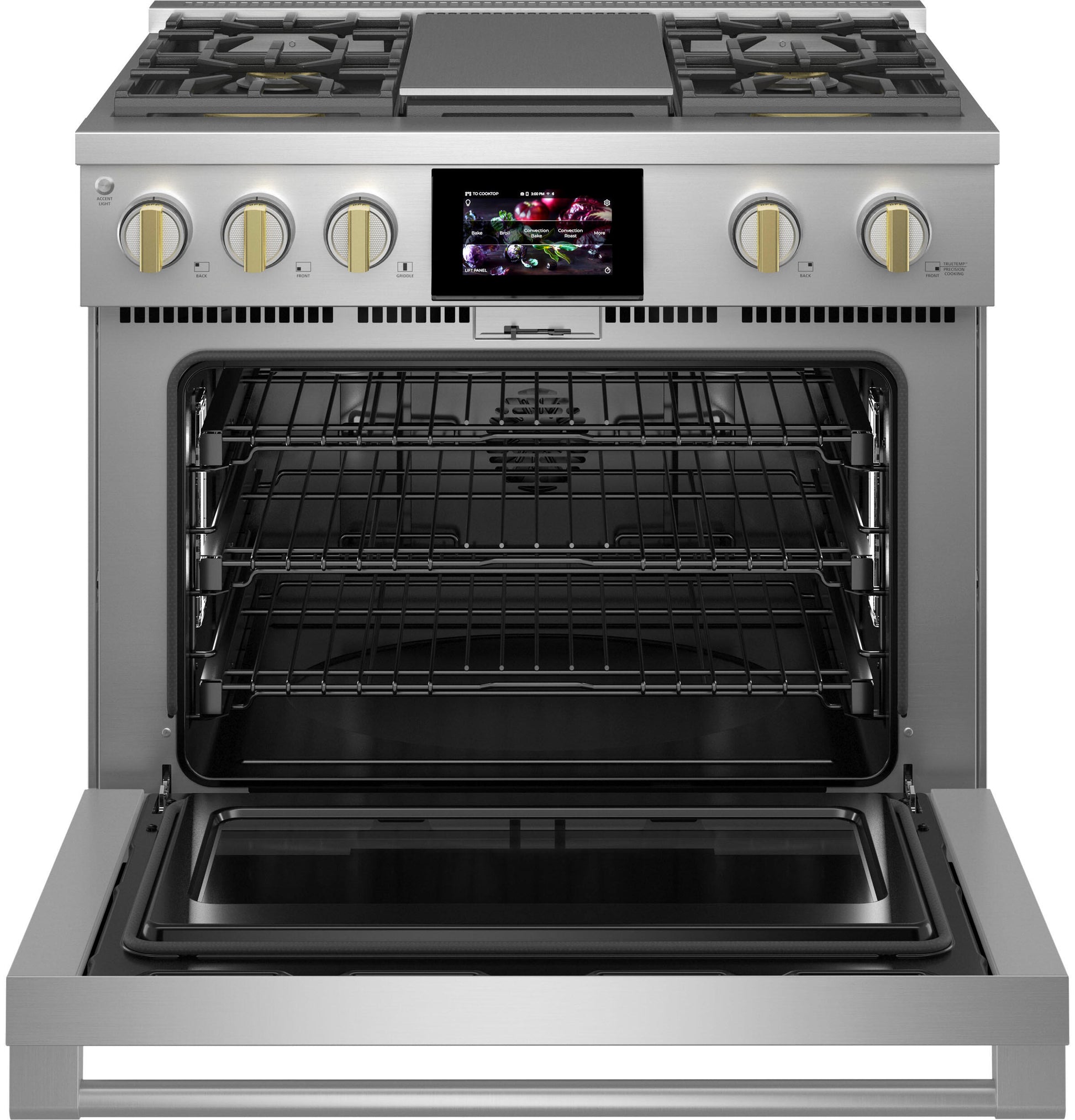 Monogram ZDP364NDTSS Monogram 36" Dual-Fuel Professional Range With 4 Burners And Griddle (Natural Gas)