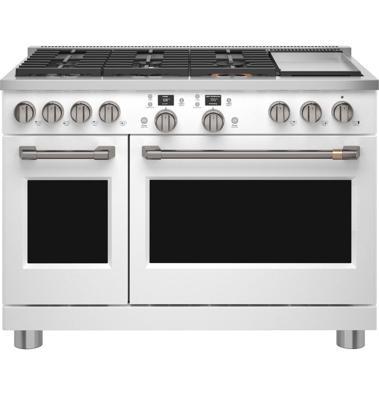 Cafe C2Y486P4TW2 Café™ 48" Smart Dual-Fuel Commercial-Style Range With 6 Burners And Griddle (Natural Gas)