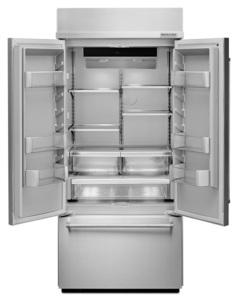 Kitchenaid KBFN506ESS 20.8 Cu. Ft. 36" Width Built In Stainless Steel French Door Refrigerator With Platinum Interior Design