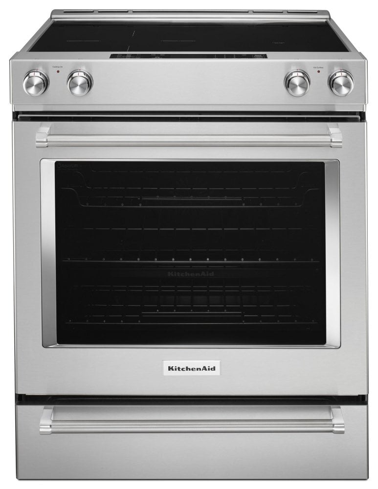 Kitchenaid KSEB900ESS 30-Inch 5-Element Electric Convection Slide-In Range With Baking Drawer - Stainless Steel