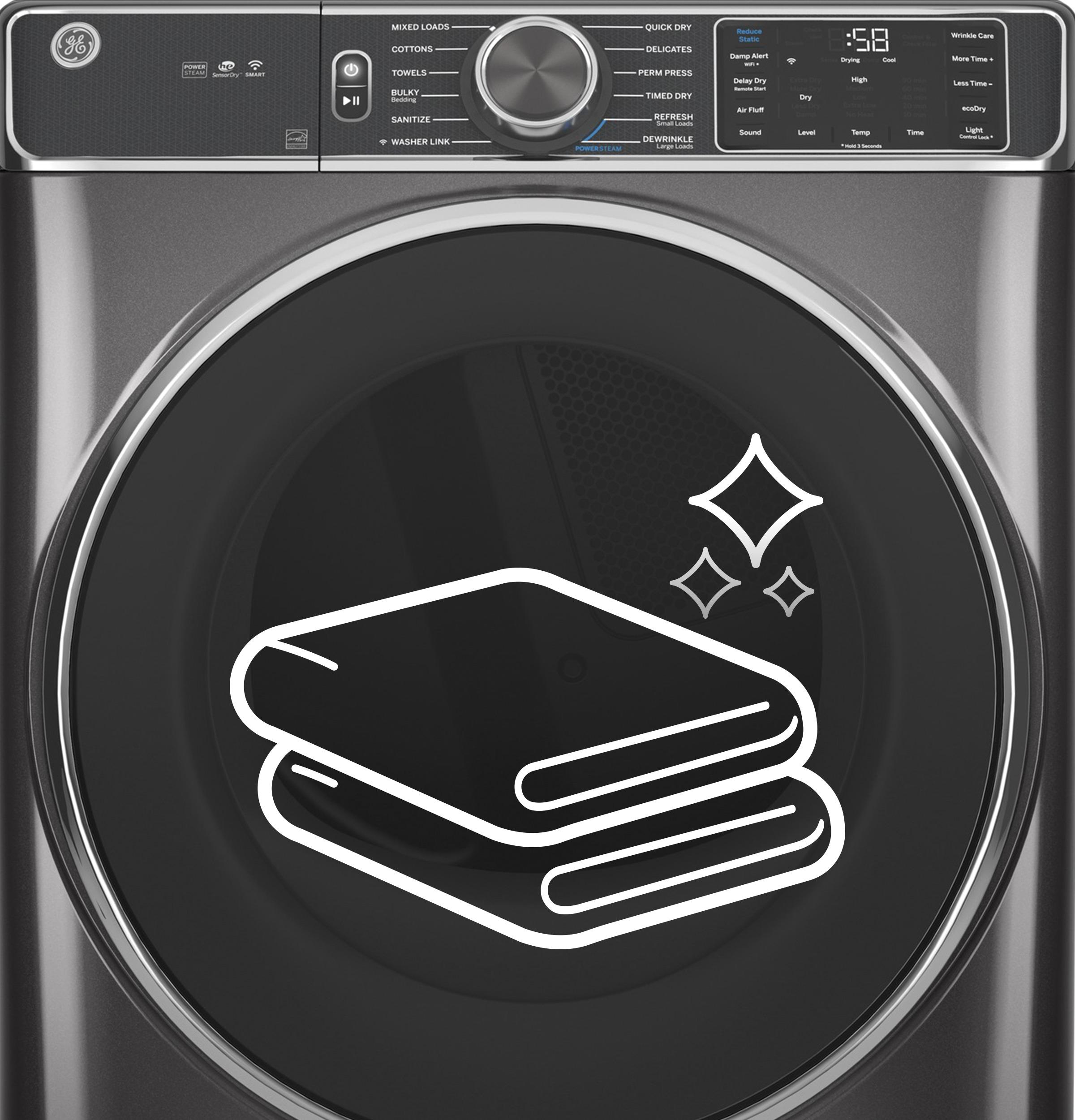 Ge Appliances GFD65GSPVDS Ge® 7.8 Cu. Ft. Capacity Smart Front Load Gas Dryer With Steam And Sanitize Cycle